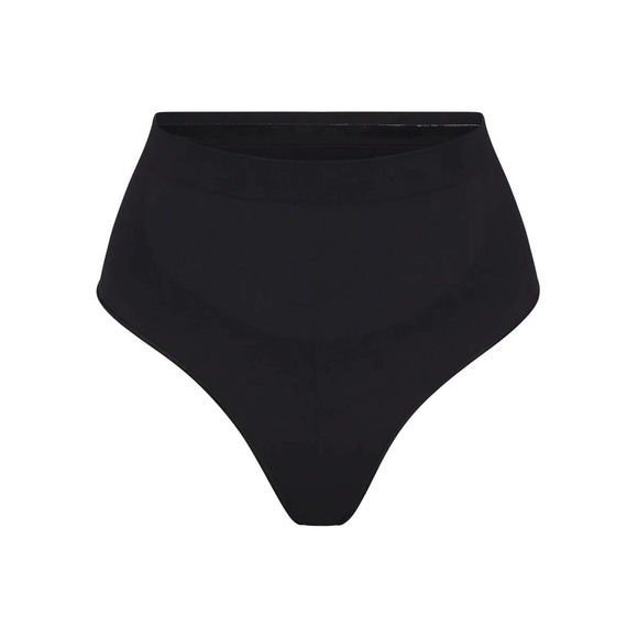 NWT Skims Seamless Sculpt Mid Waist Thong, Onyx, L - Picture 3 of 3